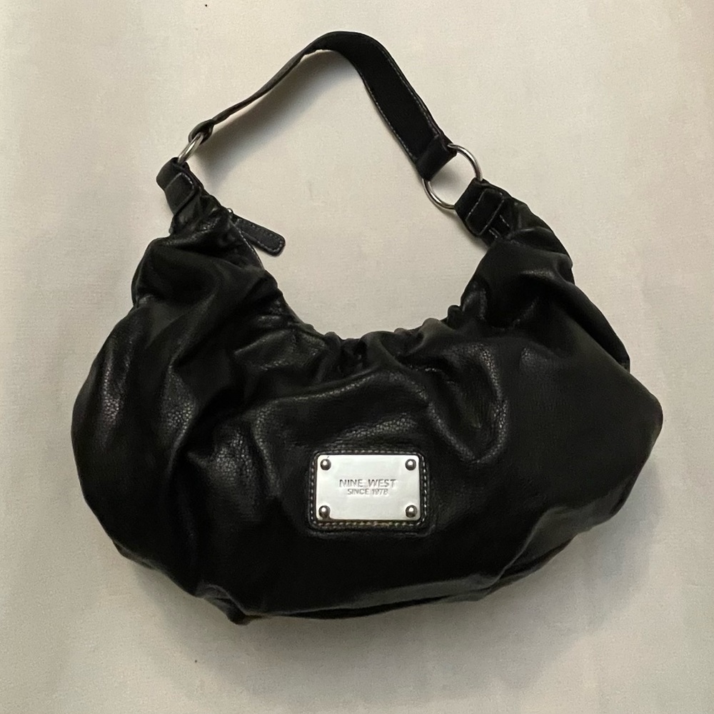 Nine West Black Black Rouched Mini Shoulder Purse